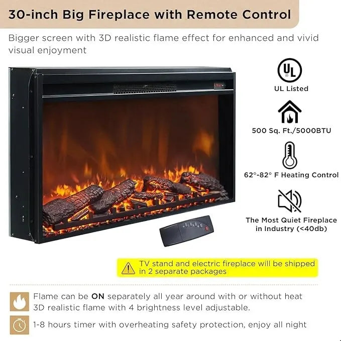 70 Meuble TV moderne de luxe avec cheminée, Centre de divertissement, Console TV