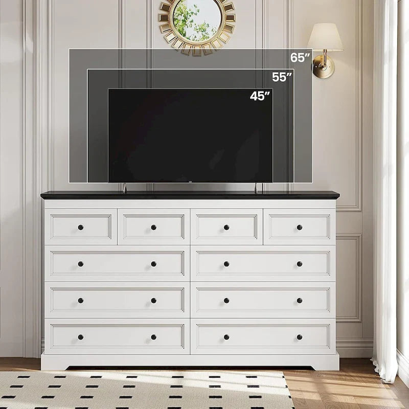 Commode à 10 tiroirs, grande commode à 55 tiroirs en bois et chiffonnier