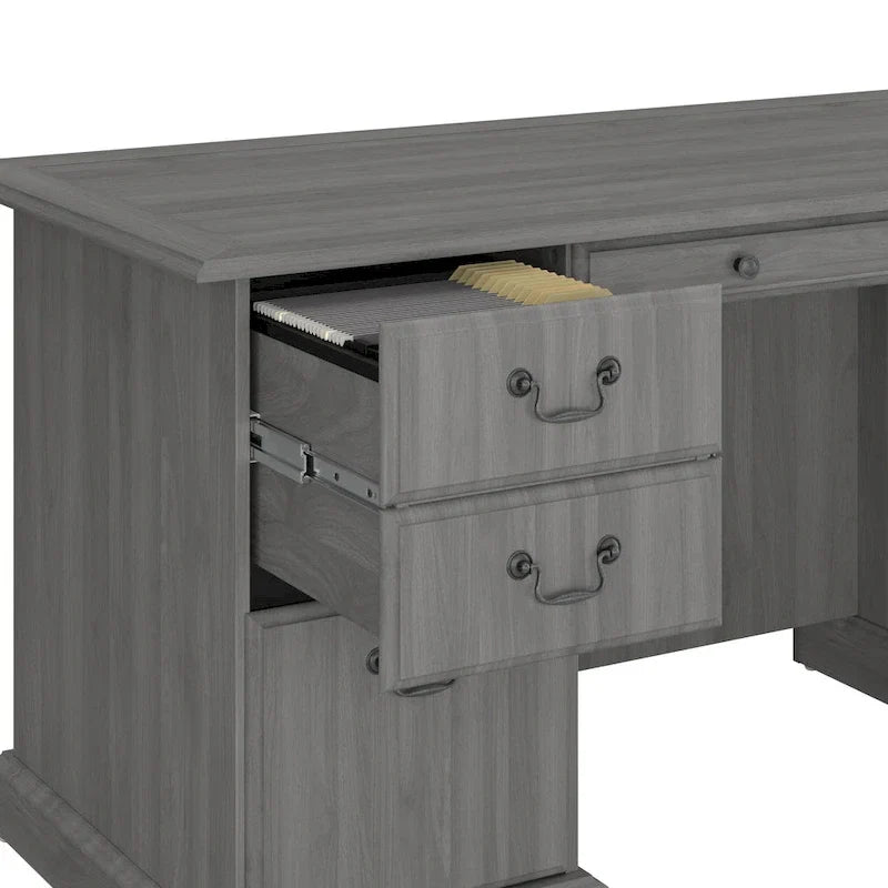 Bureau de direction Bush Furniture Saratoga avec tiroirs et rangements
