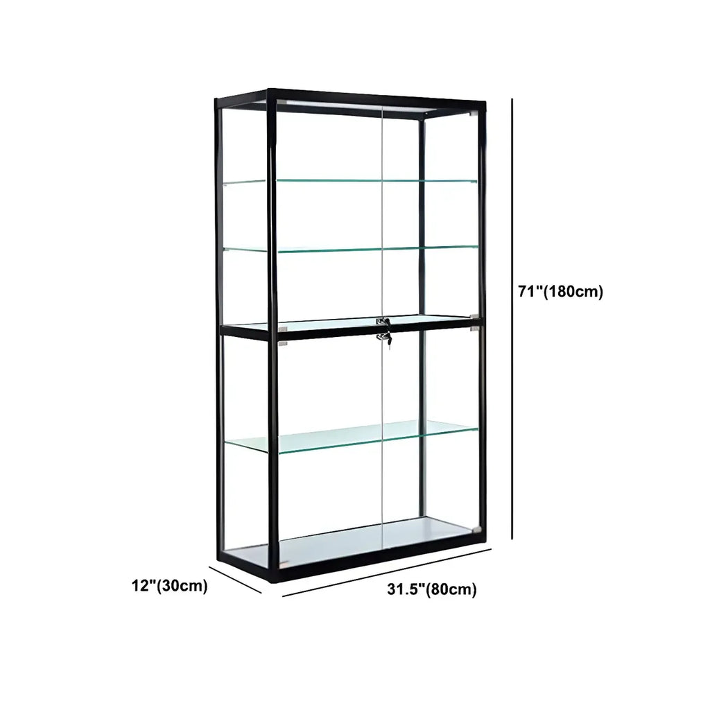 Vitrine rectangulaire contemporaine en verre noir