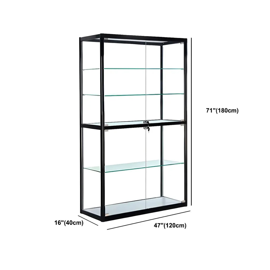 Vitrine rectangulaire contemporaine en verre noir