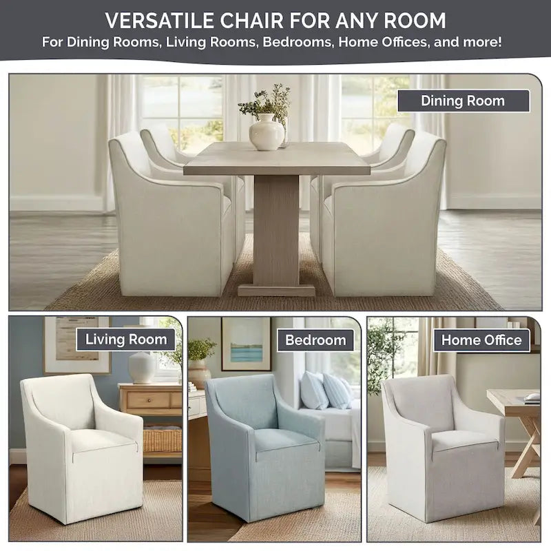 Chaise de salle à manger Charlotte avec roulettes