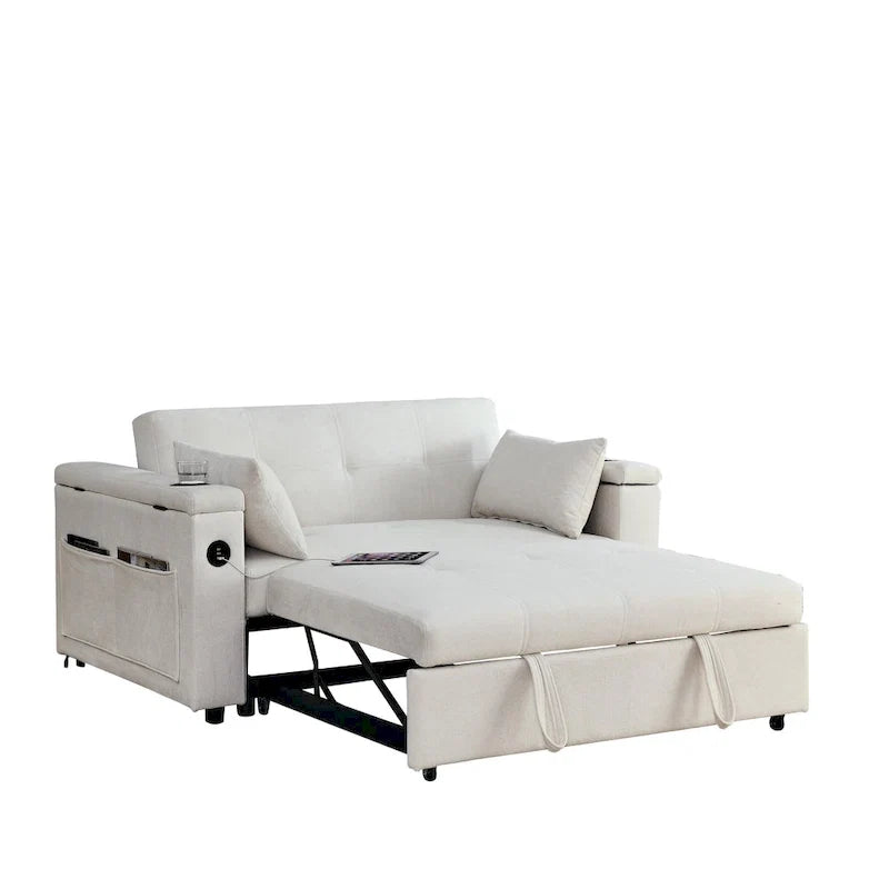 Canapé convertible 54 pouces avec lit gigogne, double assise, fonction relax