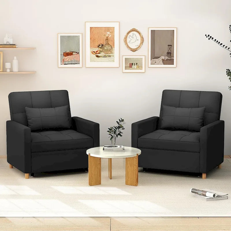 AECOJOY Fauteuil Convertible 3-en-1 avec Oreiller et Dossier Réglable