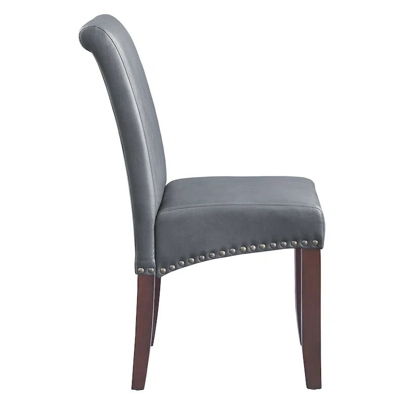Chaise Parsons Copper Grove Five Bridge Eco en similicuir avec clous