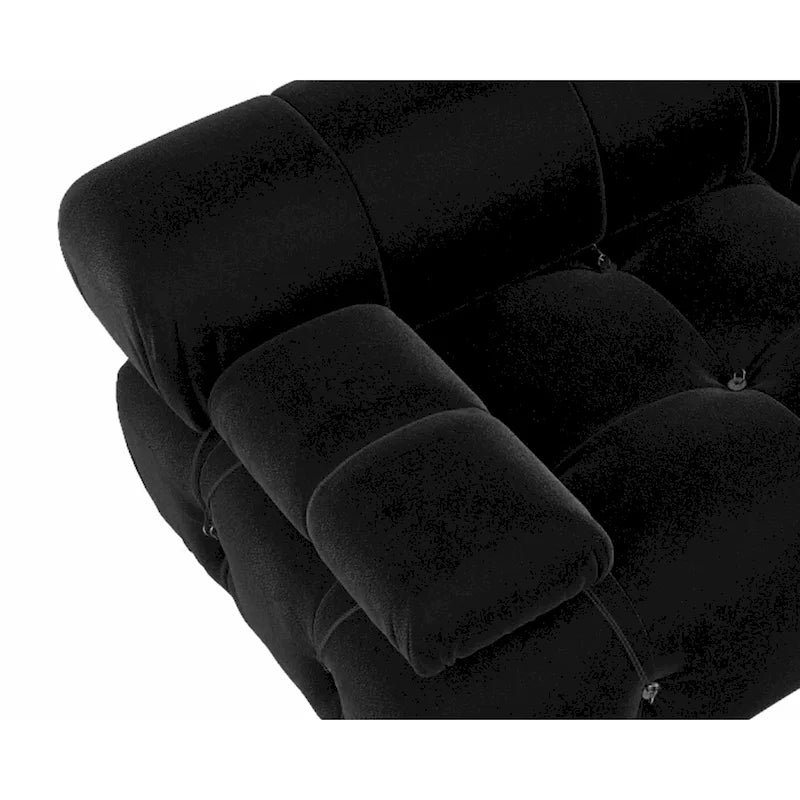 Canapé d'angle modulable noir en velours