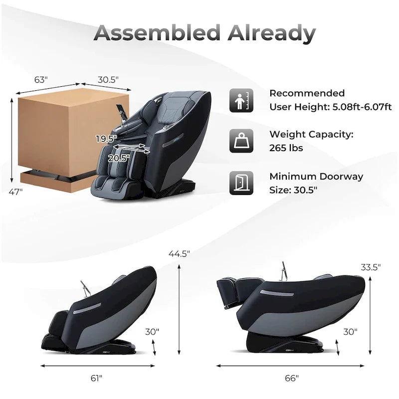 Fauteuil de massage corporel complet Costway Zero Gravity SL Track avec taille