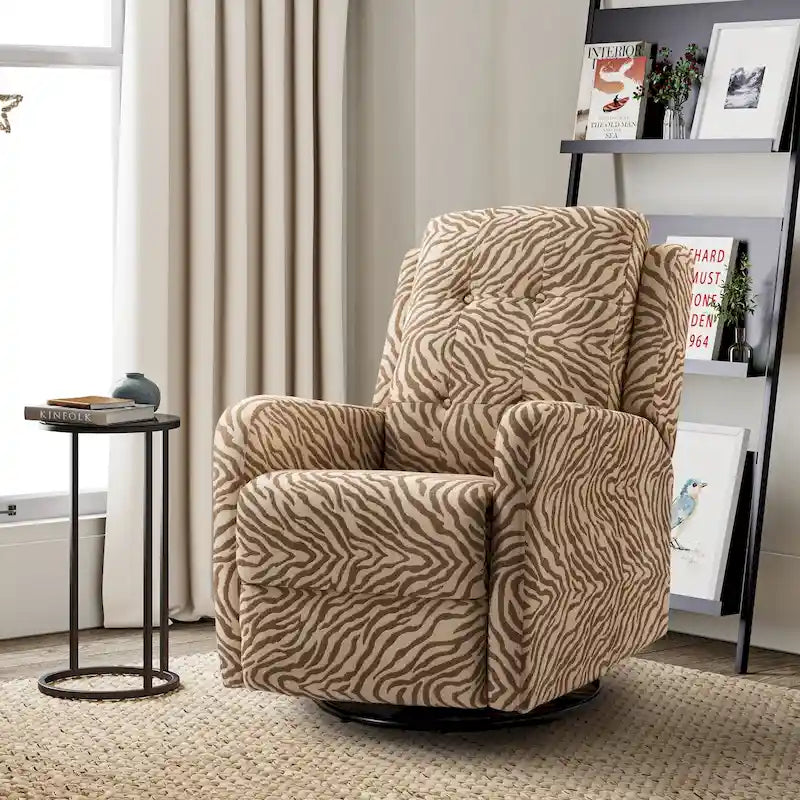 Fauteuil inclinable pivotant manuel Arlette Contemporary Floral avec dossier capitonné