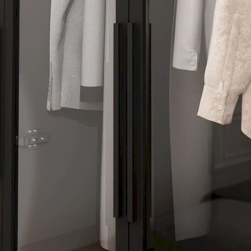47,2 Grande Armoire LED Lumineuse Placard à Portes en Verre Entièrement en Verre