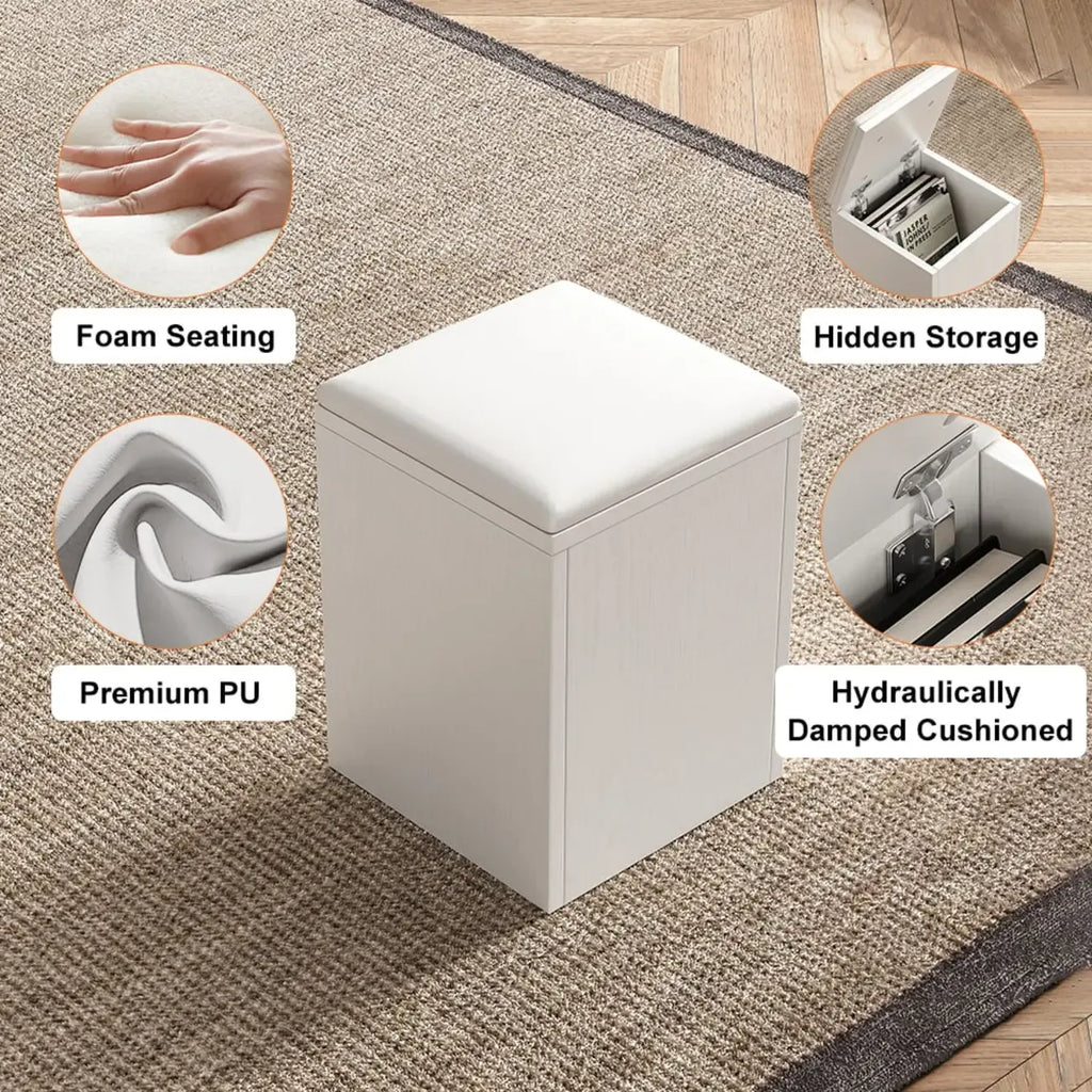 Table basse relevable pliable avec 4 tabourets et rangement