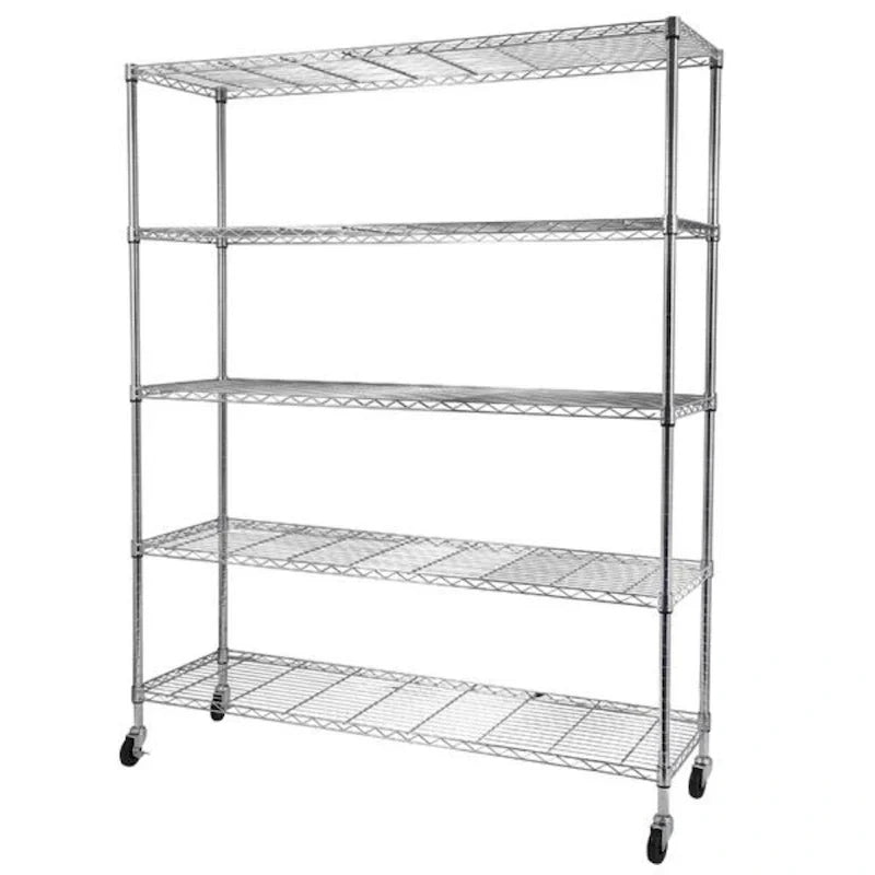 Étagère métallique à 5 niveaux avec roulettes - (59,06 x 17,72 x 70,87)