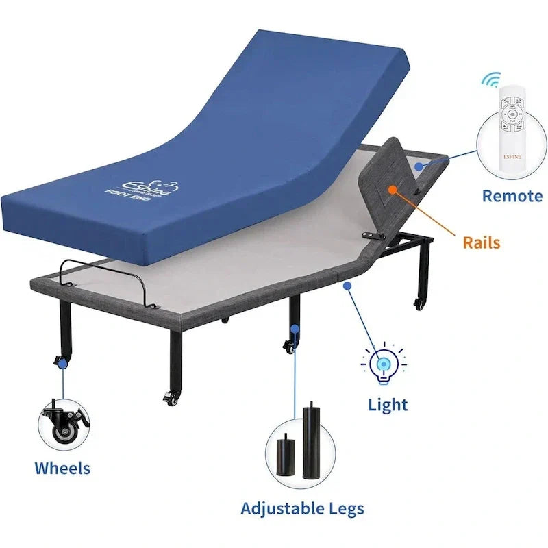 Lit articulé avec télécommande sans fil, sommier électrique avec ou sans matelas
