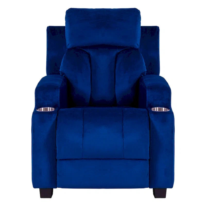 Fauteuil inclinable de luxe pour enfants avec repose-pieds, appuie-tête et 2 porte-gobelets, en microfibre, pour les enfants de 3 ans et plus