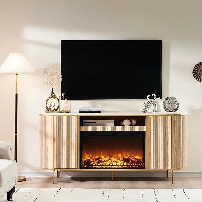 70 Meuble TV moderne de luxe avec cheminée, Centre de divertissement, Console TV