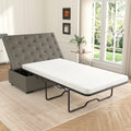 Pouf lit pliant, pouf de 126 cm avec lit pliant, pouf-lit convertible avec matelas à mémoire de forme et design capitonné