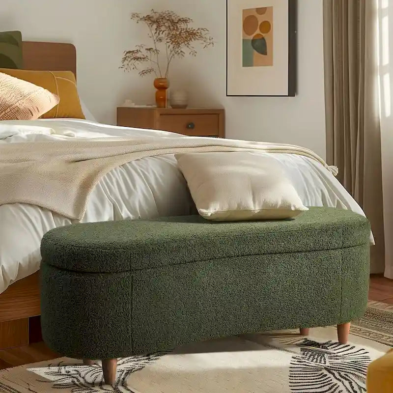 Banc de rangement rabattable INK+IVY Bailey Taupe Boucle