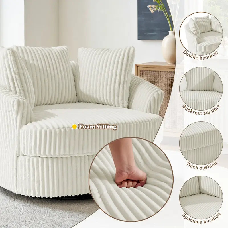 Fauteuil baquet pivotant déhoussable à bras encastrés DREAMSIDEA