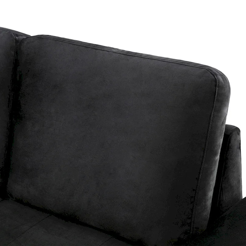 Canapé d'angle convertible 5 places en L 84,75 po avec pouf de rangement, rangement de bras dissimulé et chargement USB pour salon