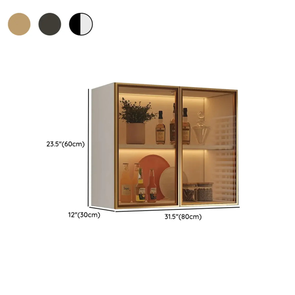Armoire de cuisine murale grise en bois pour rangement