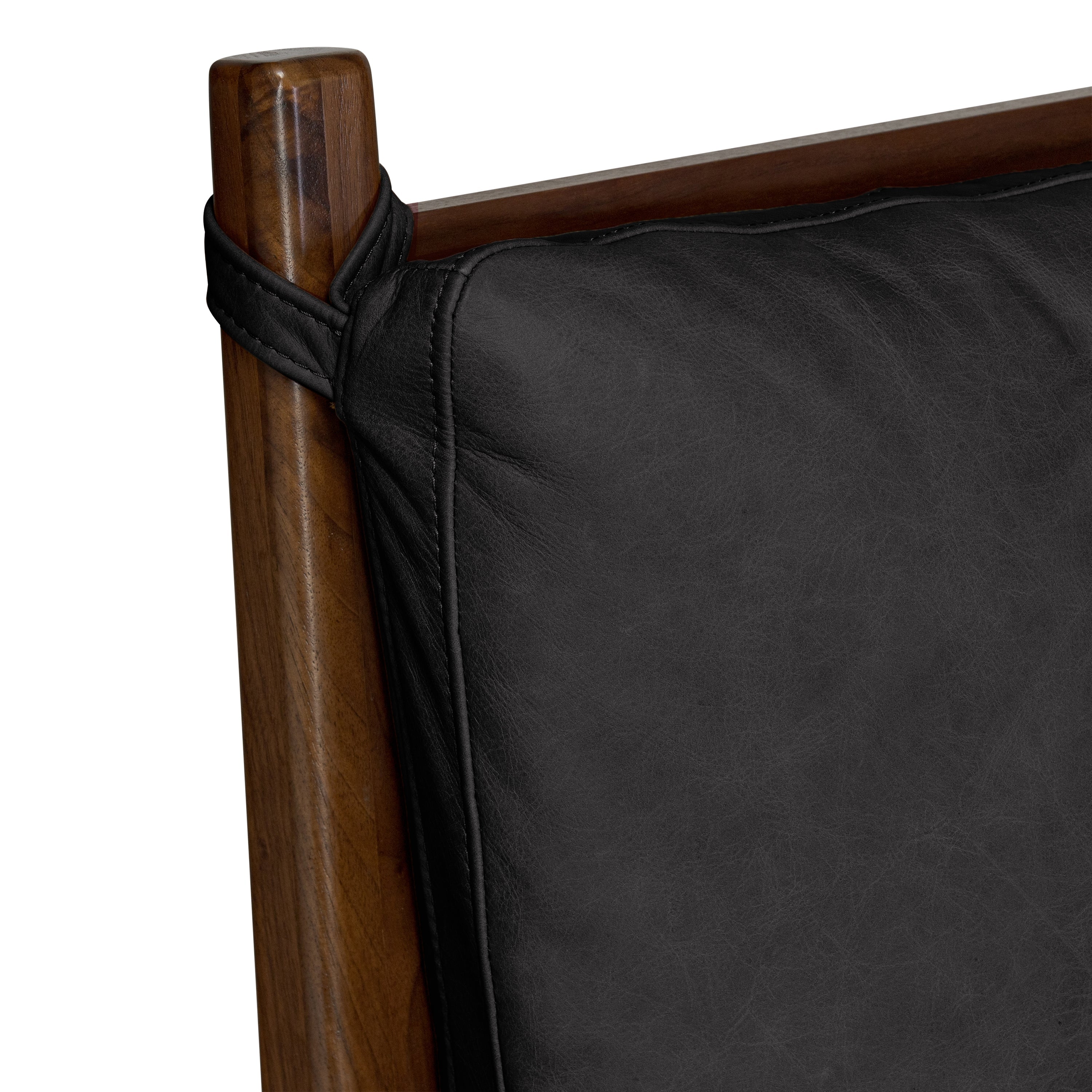 Lit avec coussins en cuir | Noir Onyx | Grand lit