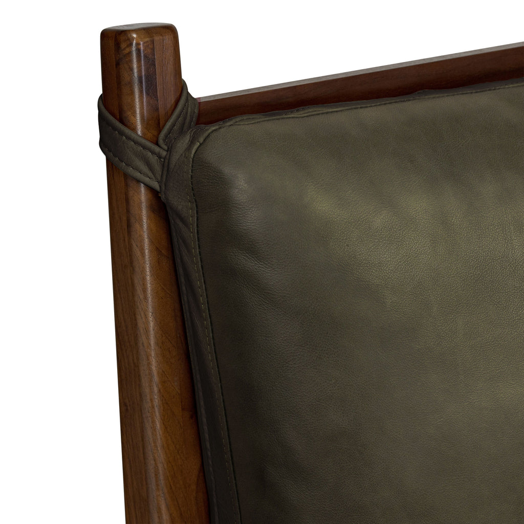 Lit avec coussins en cuir | Vert olivine | King