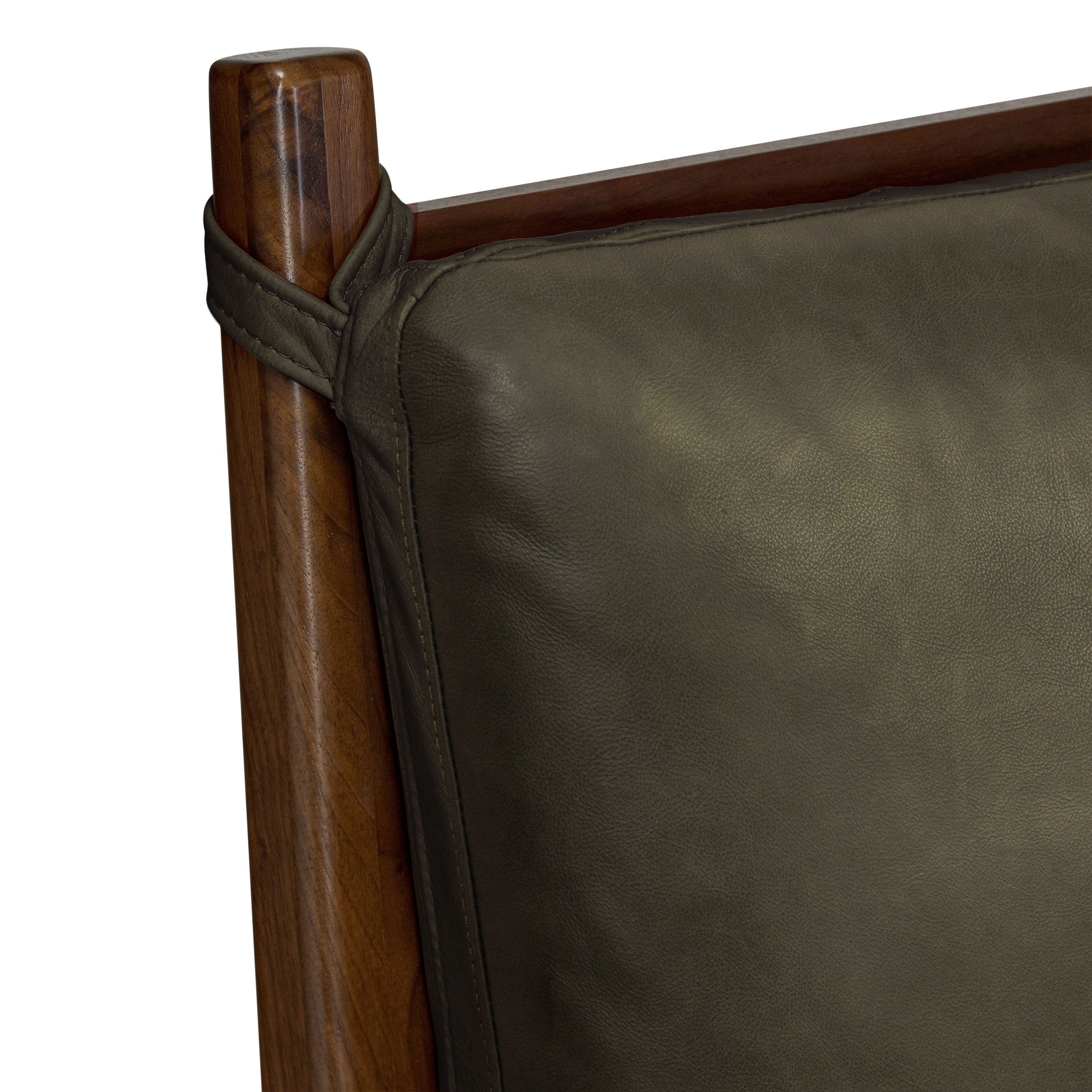 Lit avec coussins en cuir | Vert olivine | King