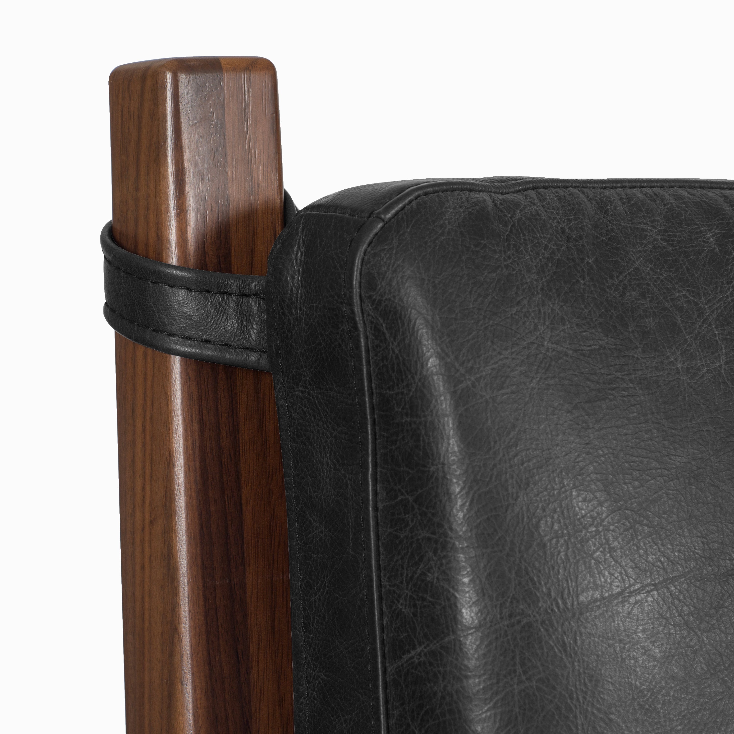 Lit avec coussins en cuir | Noir onyx | Grand lit