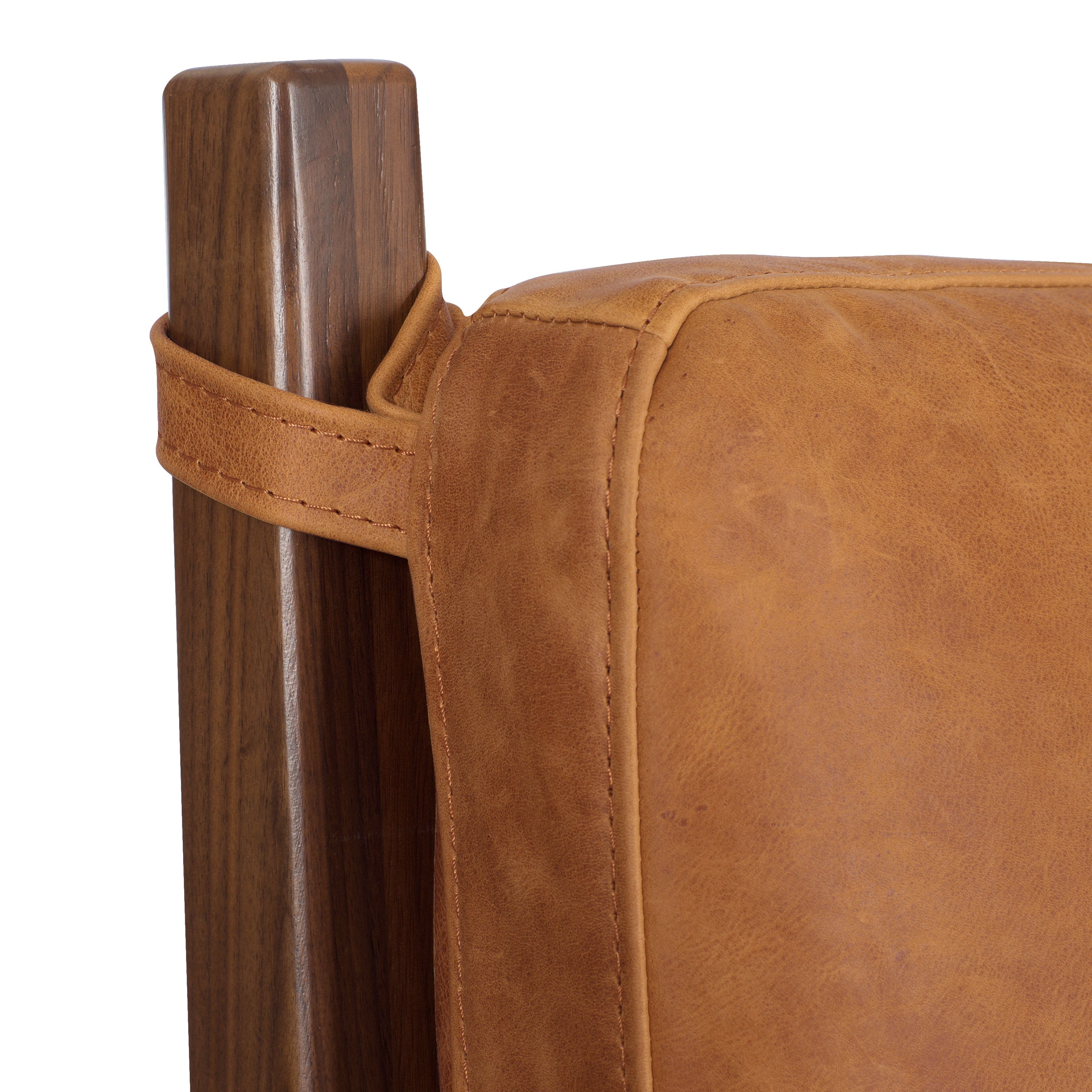 Lit avec coussins en cuir | Cognac | Grand lit