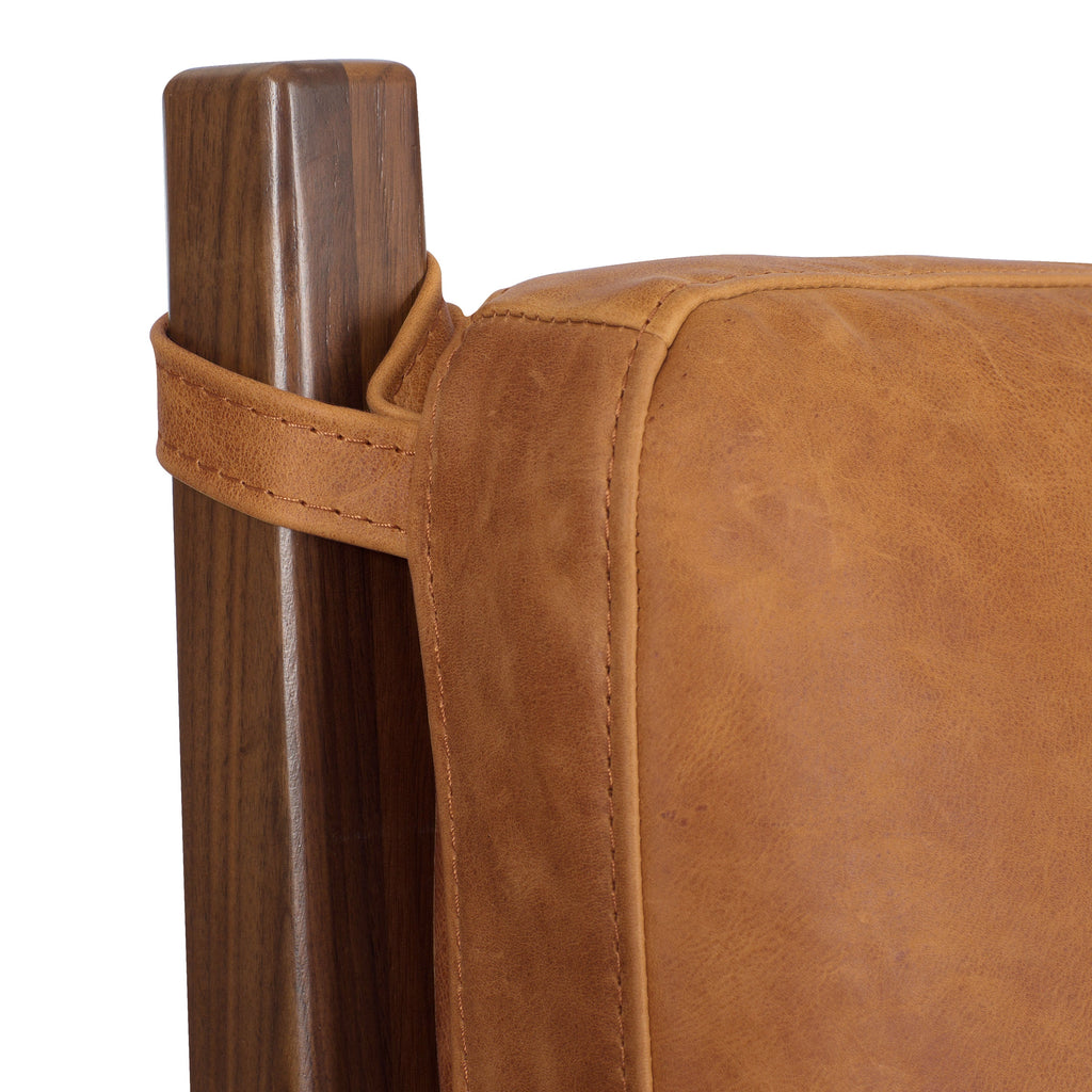 Lit avec Coussins en Cuir | Cognac Tanné | Grand Lit