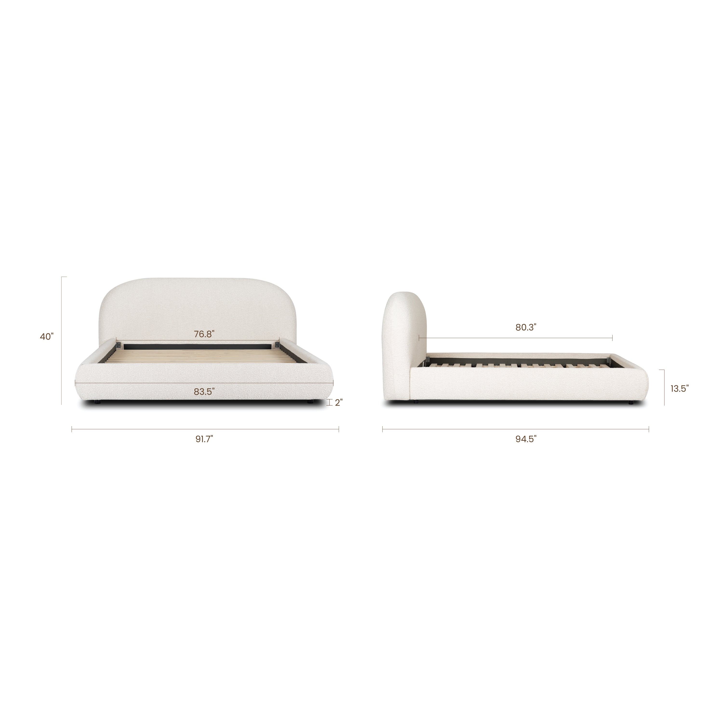 Lit | Bouclette blanche | King