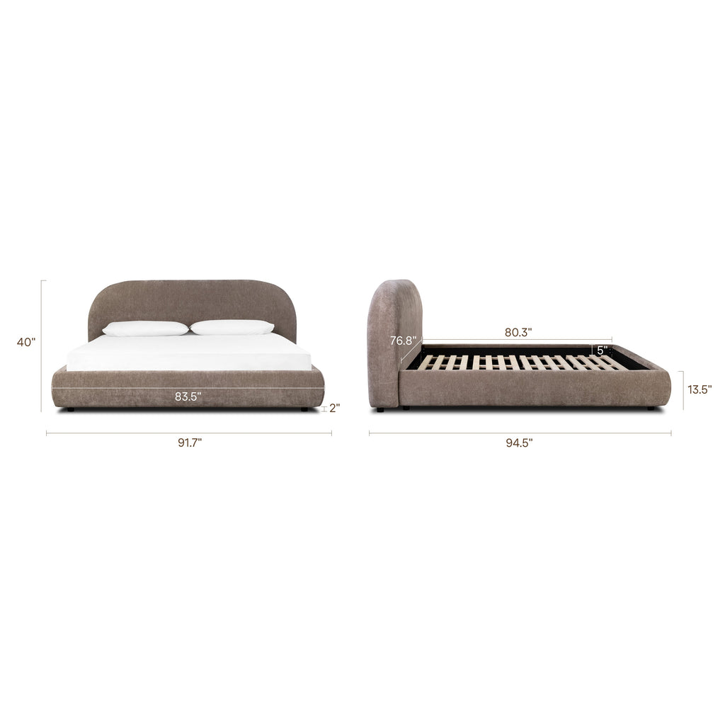 Lit | Marron taupe | Très grand