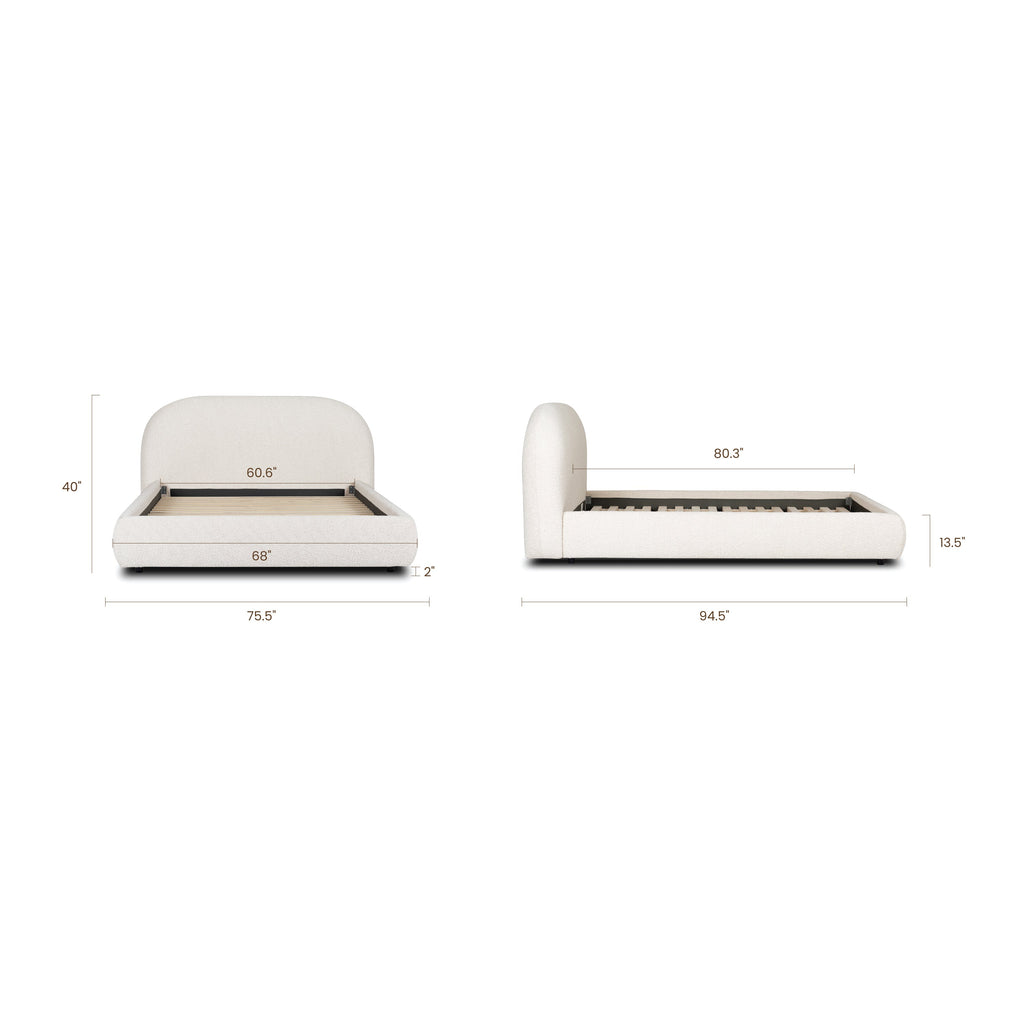 Lit | Bouclé Blanc | Queen