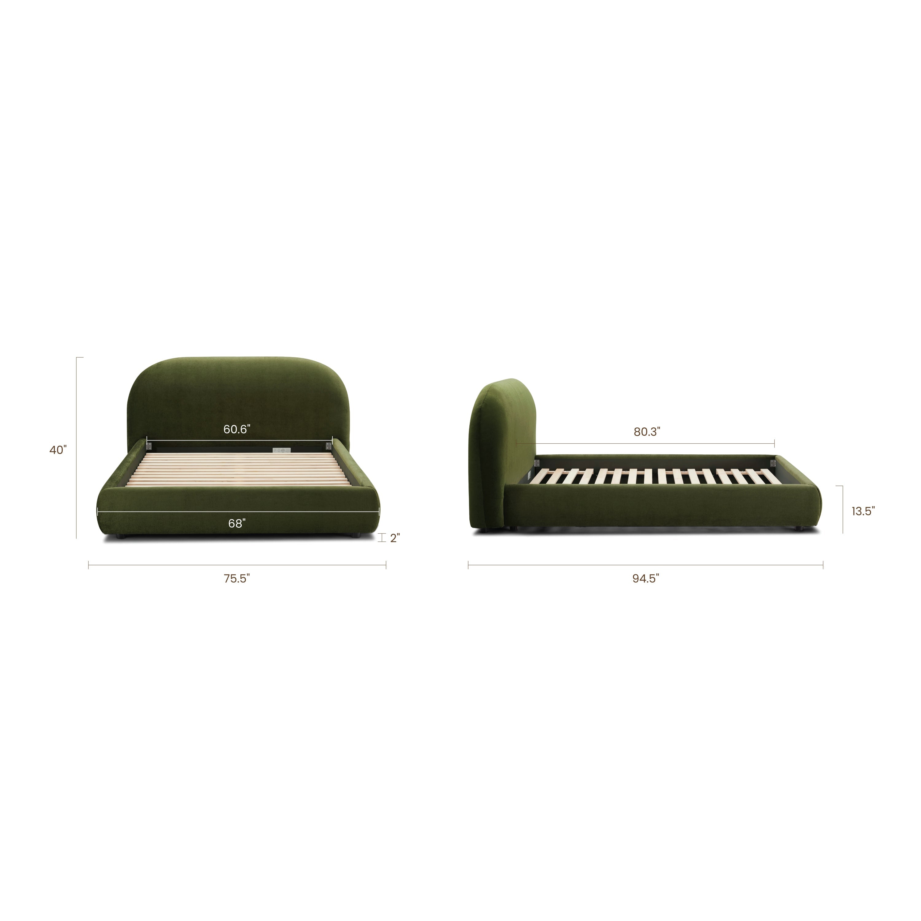 Lit | Vert vieilli | Grand lit