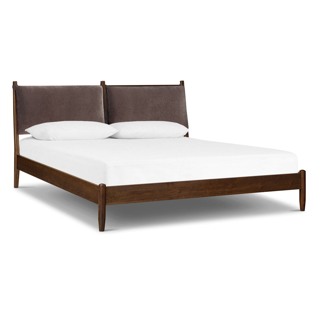 Cadre de lit avec coussins de tête de lit en tissu | Marron saule | King