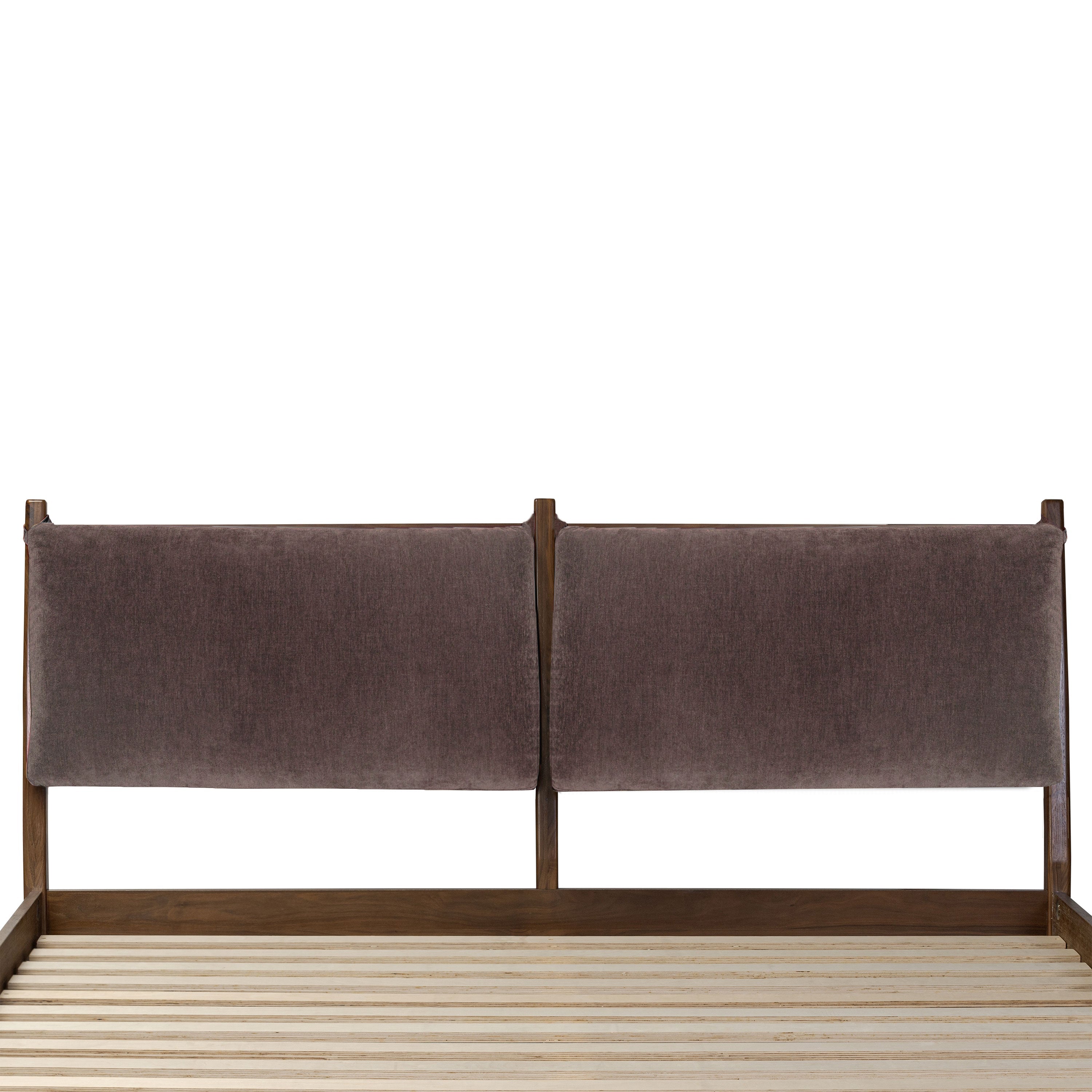 Cadre de lit avec coussins de tête de lit en tissu | Marron saule | King