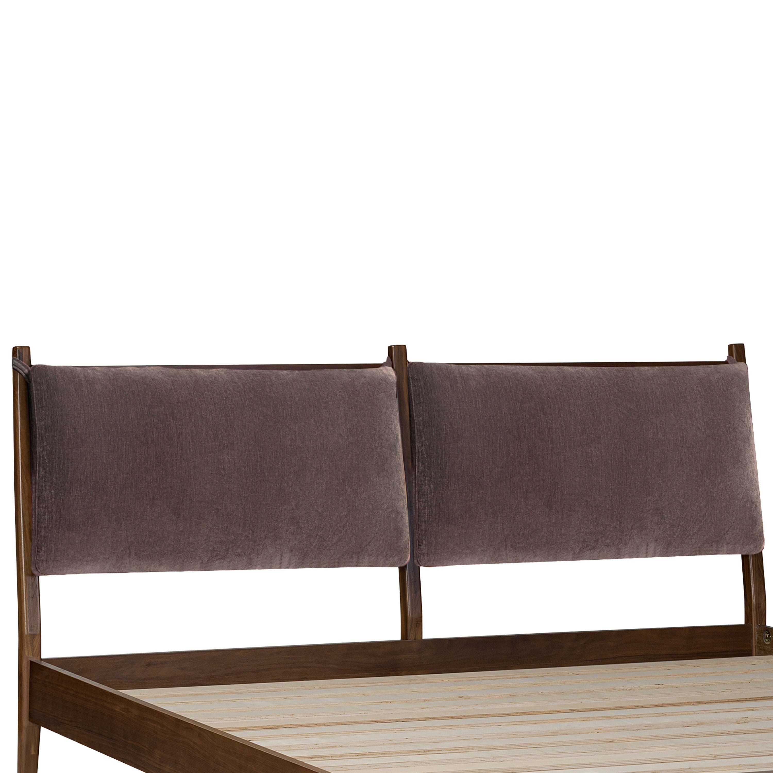 Cadre de lit avec coussins de tête de lit en tissu | Marron saule | King