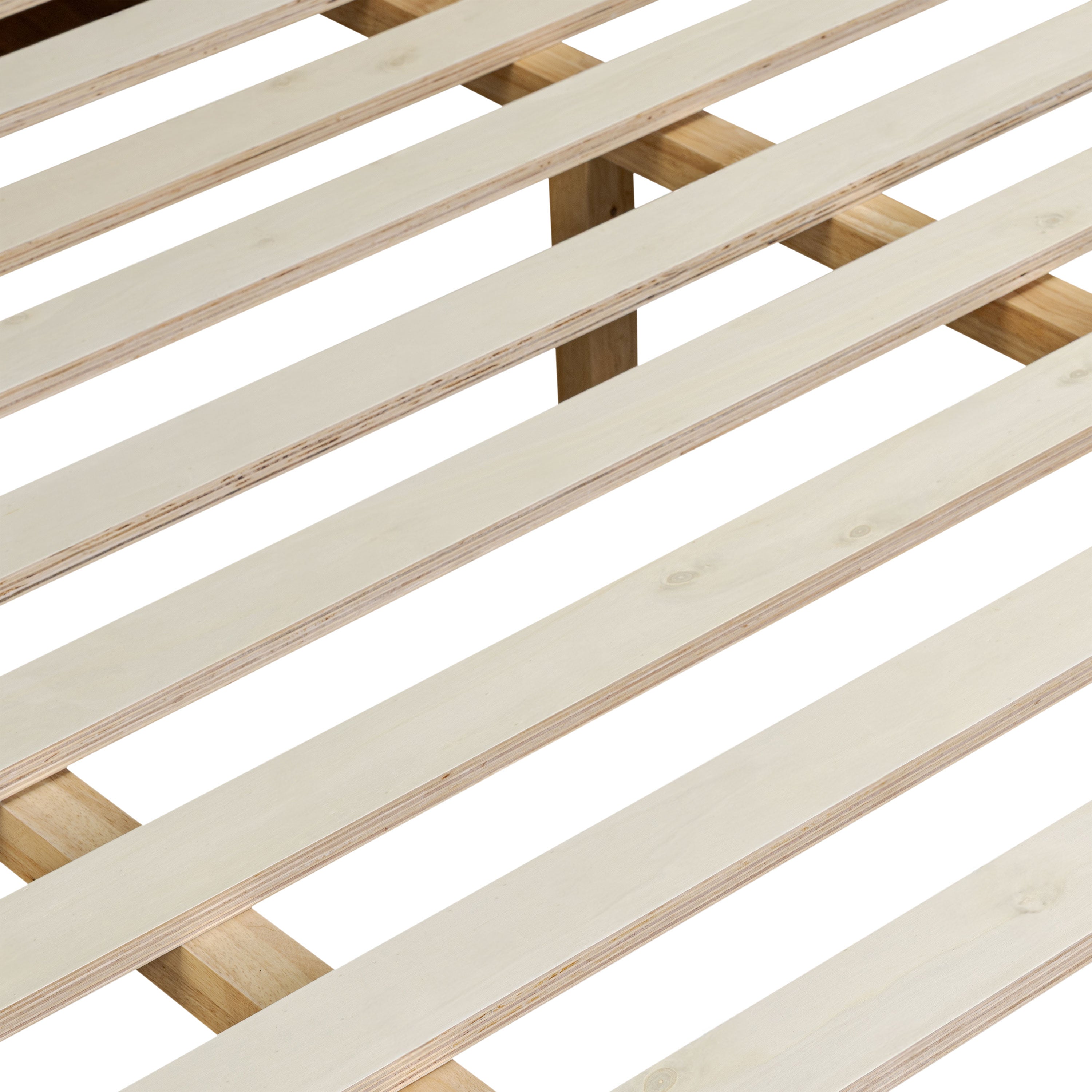 Lit bas avec tables de chevet | Noyer | King