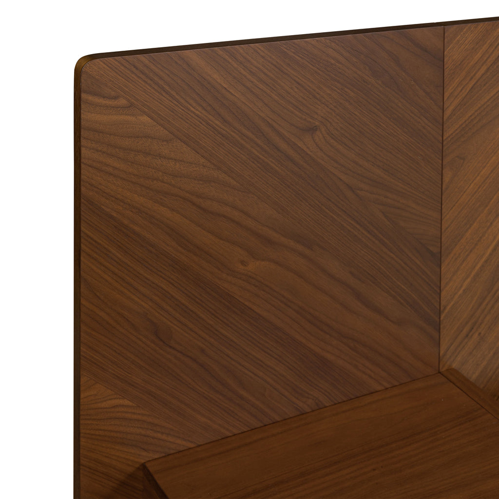 Lit bas avec tables de chevet | Noyer | King