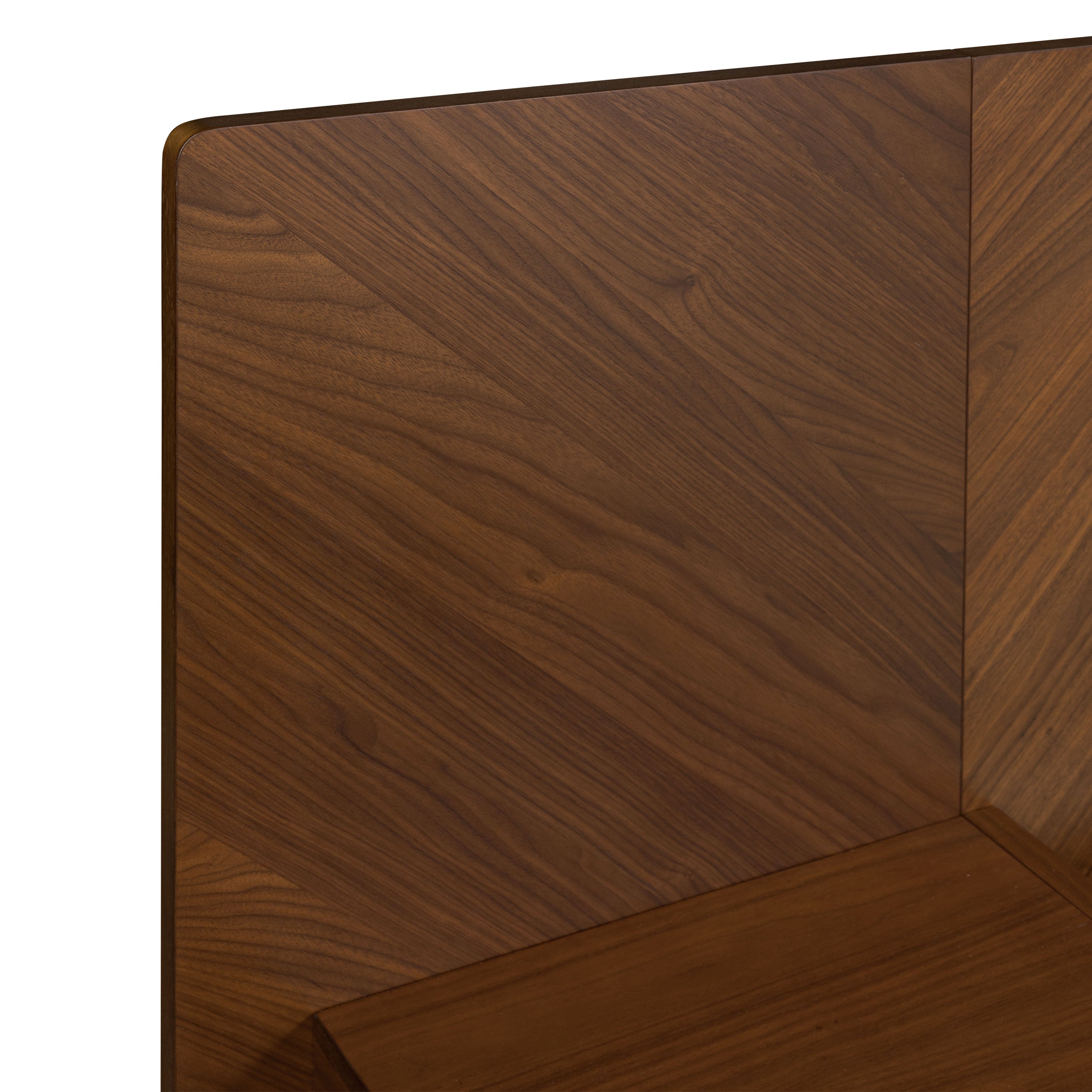 Lit bas avec tables de chevet | Noyer | King