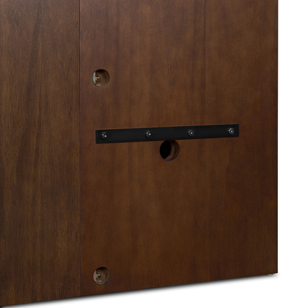 Lit bas avec tables de chevet | Noyer | King