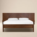 Lit bas avec tables de chevet | Noyer | Queen