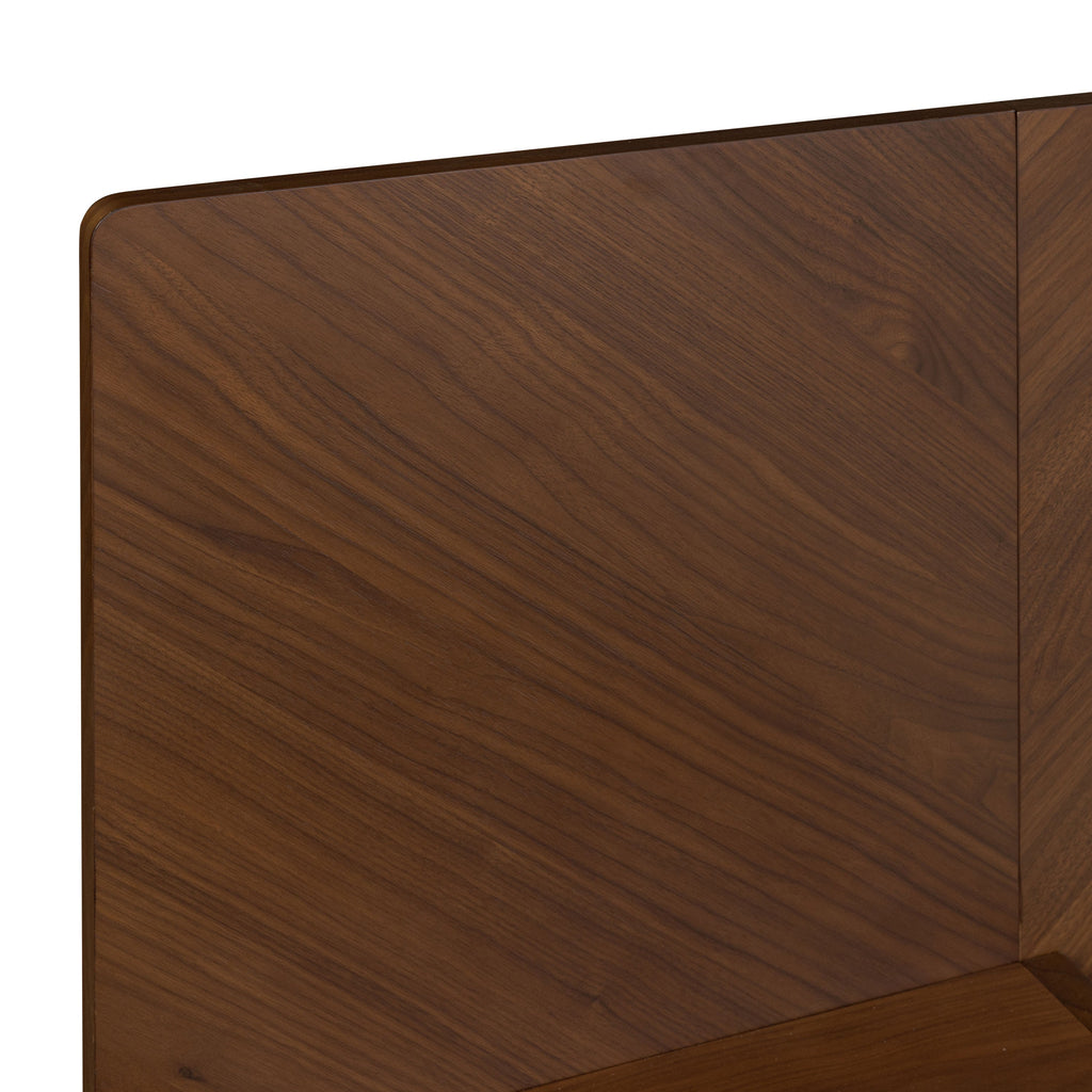Lit bas avec tables de chevet | Noyer | Queen