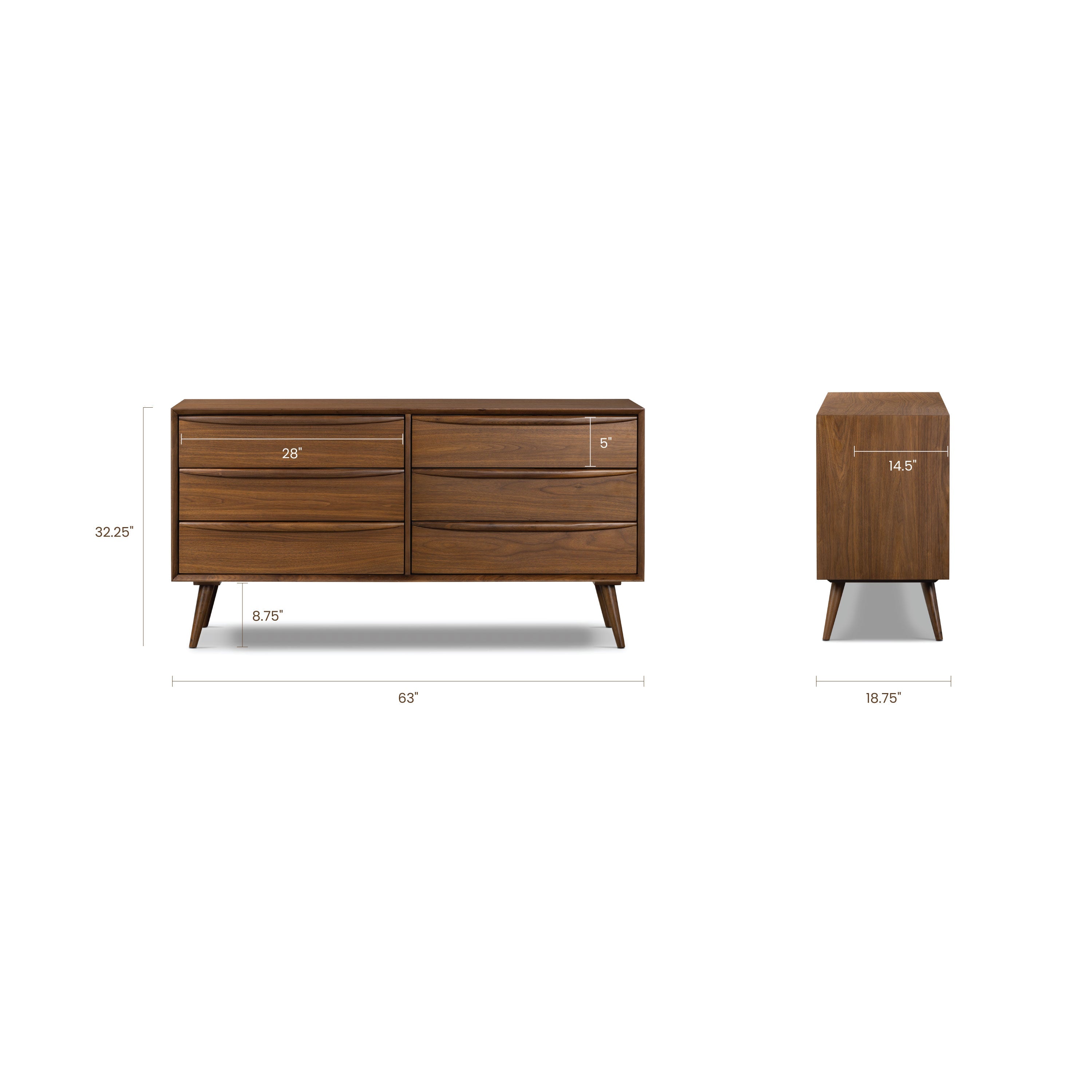 Commode 6 tiroirs | Noyer