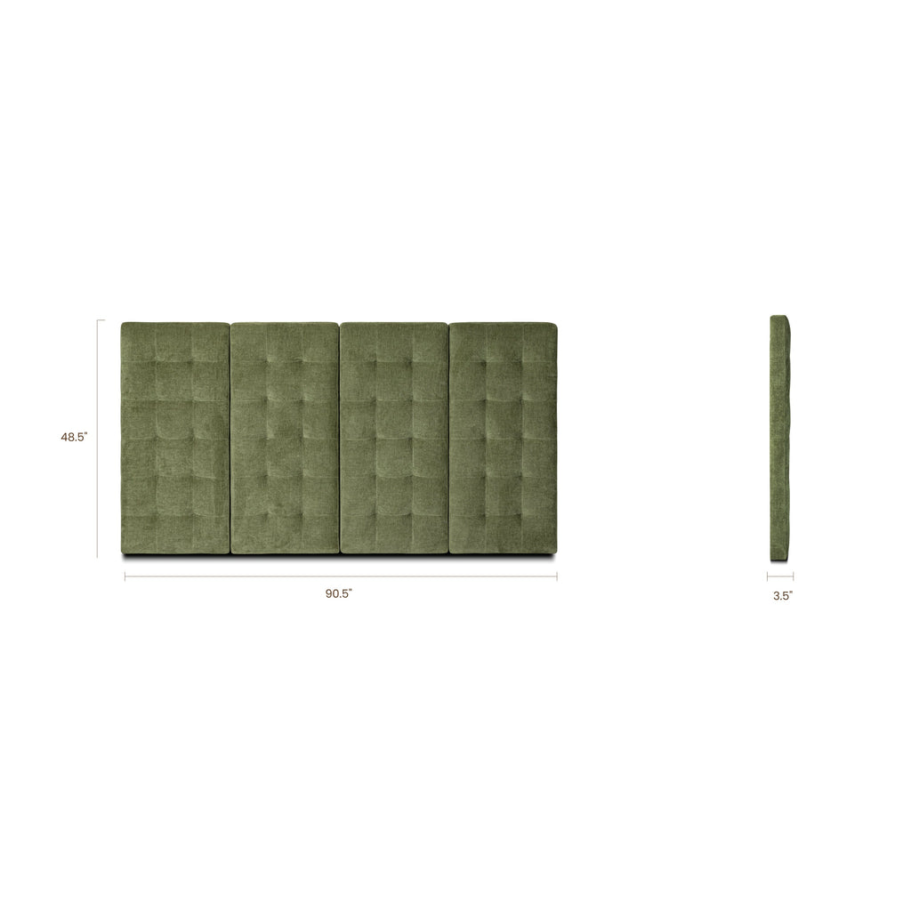 Tête de lit | Vert vieilli | Très grand lit