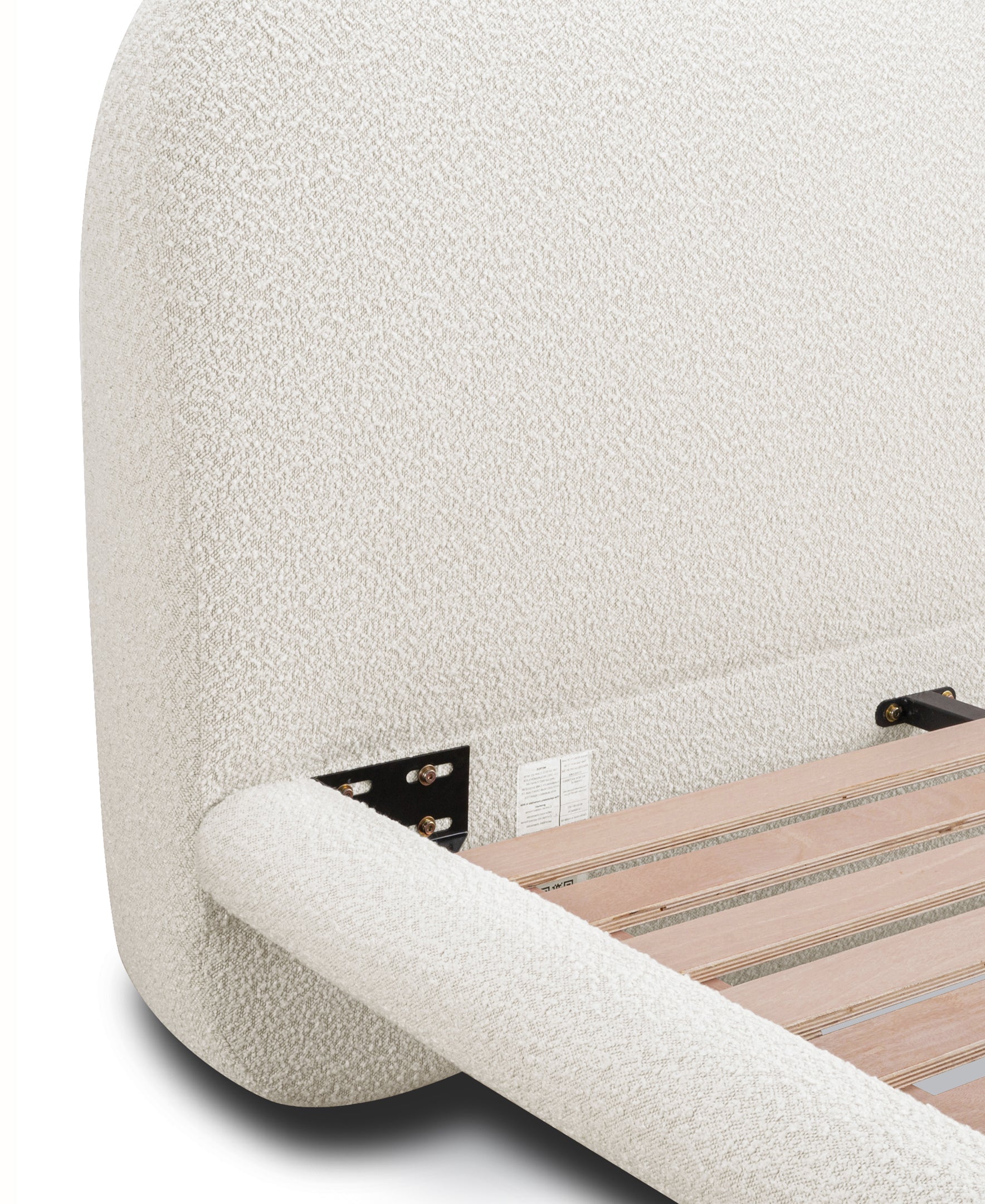Lit | Bouclé Blanc Écume | Grand Lit