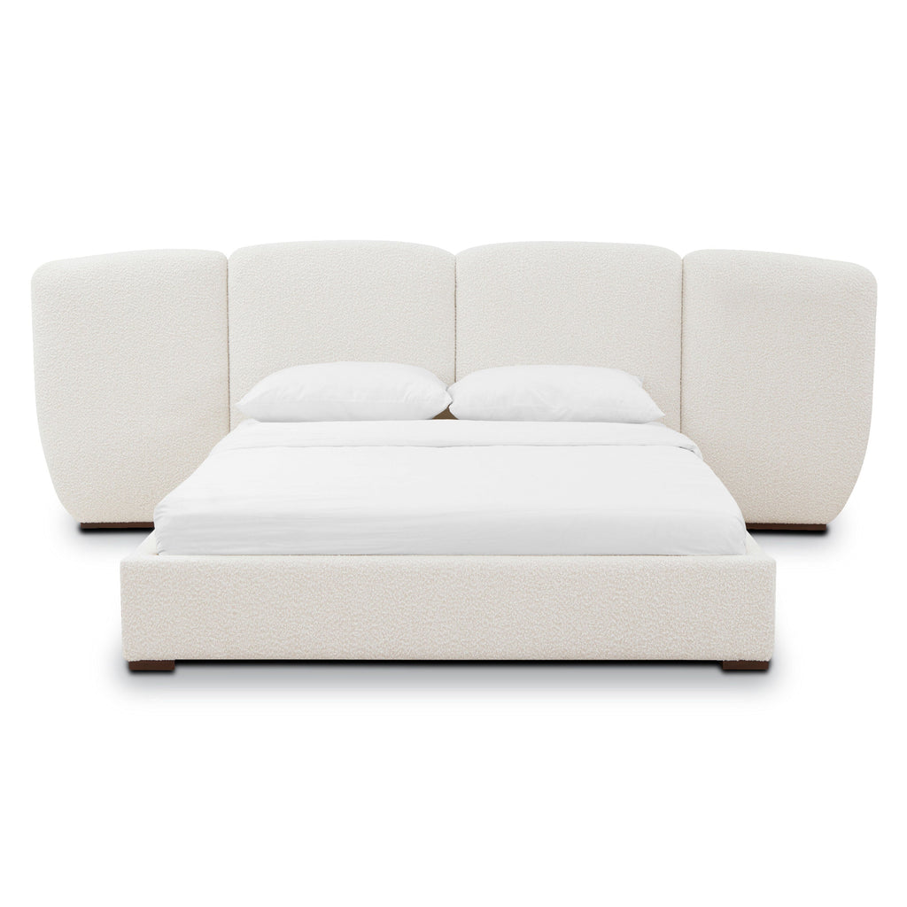 Lit | Boucle Blanche Écume | Grand (Queen)