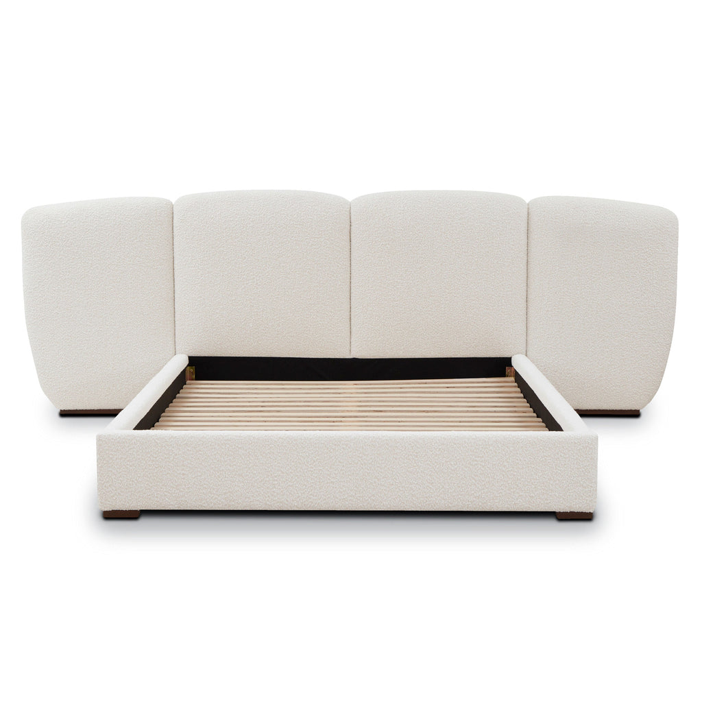 Lit | Boucle Blanche Écume | Grand (Queen)