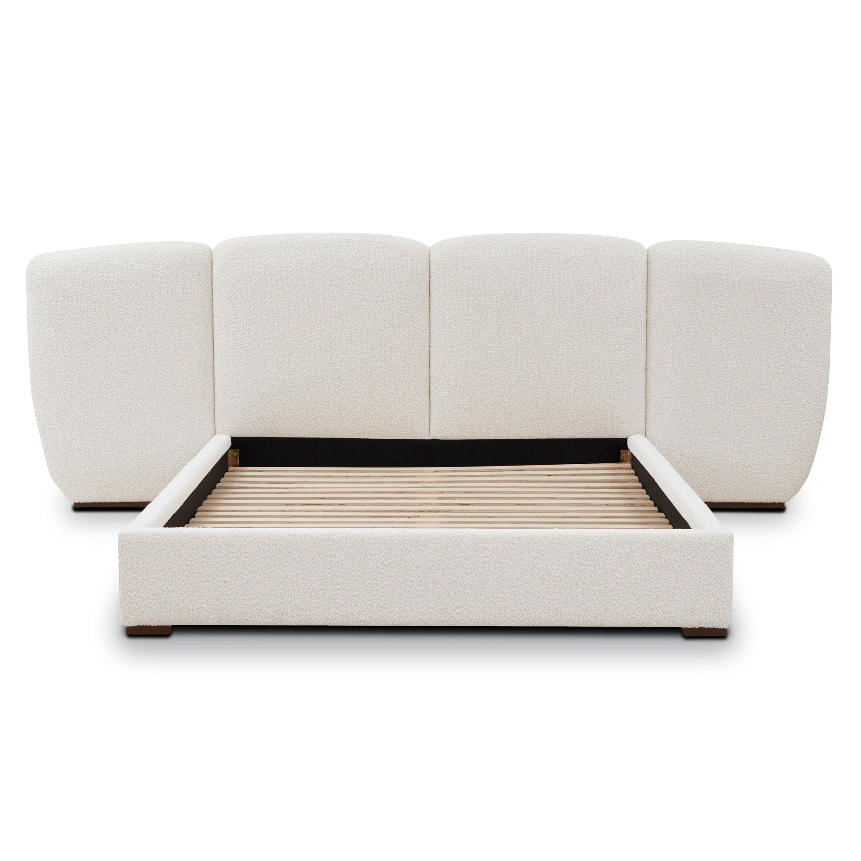 Lit | Boucle Blanche Écume | Grand (Queen)