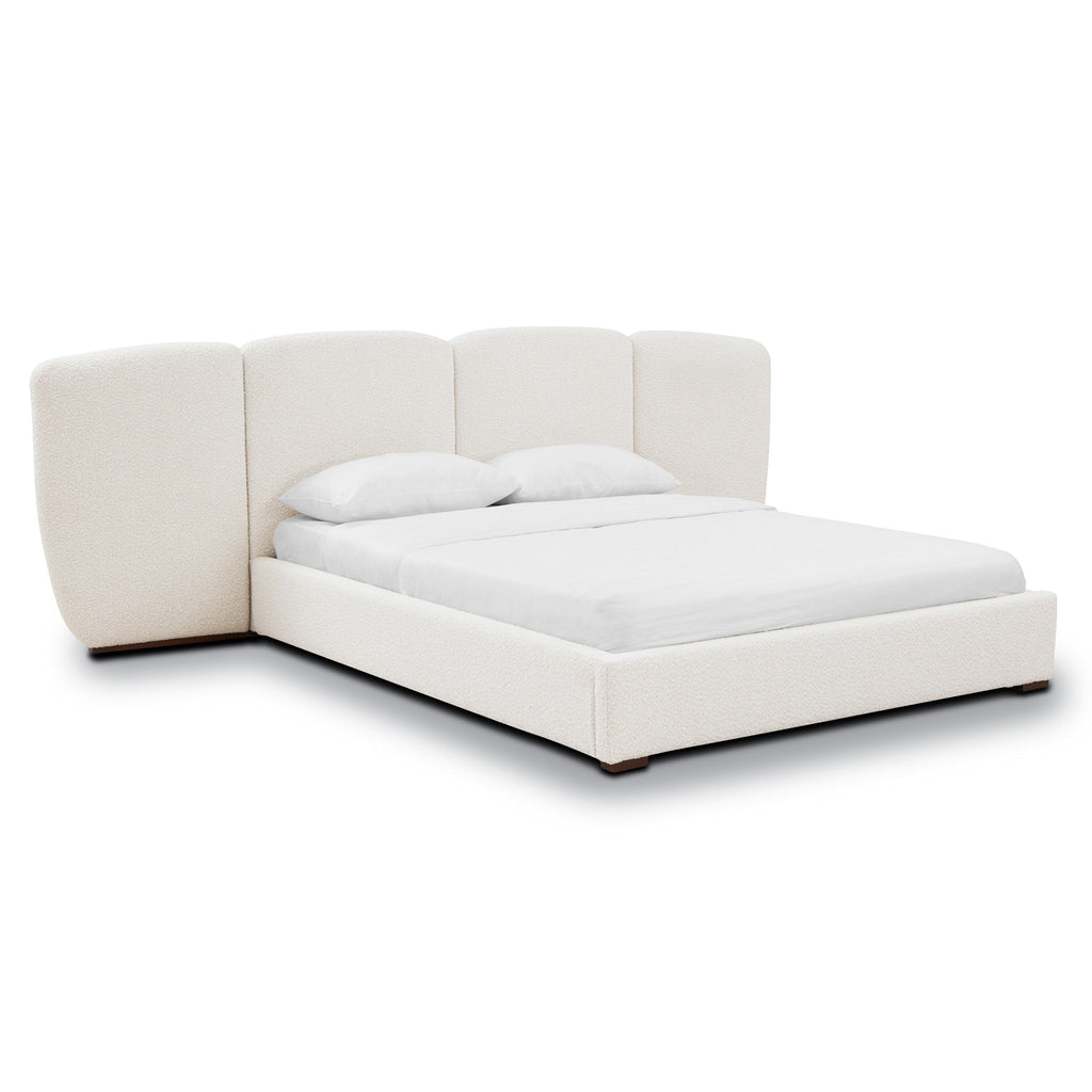 Lit | Boucle Blanche Écume | Grand (Queen)