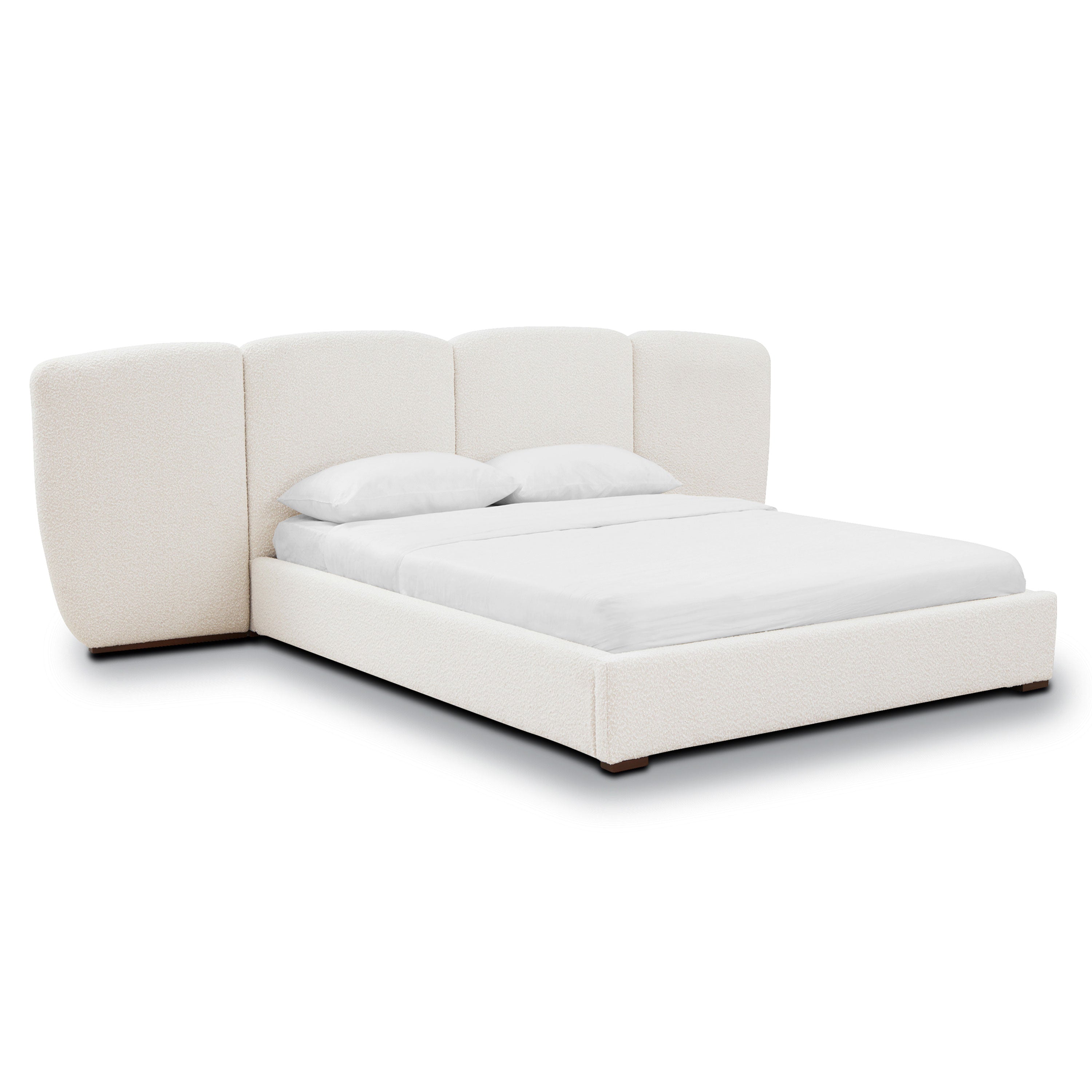 Lit | Boucle Blanche Écume | Grand (Queen)